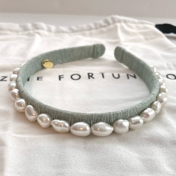 Lizzie Fortunato Accessories - Lizzie Fortunato Cruz Headband Seafoam Hand Wrapped Freshwater Pearls